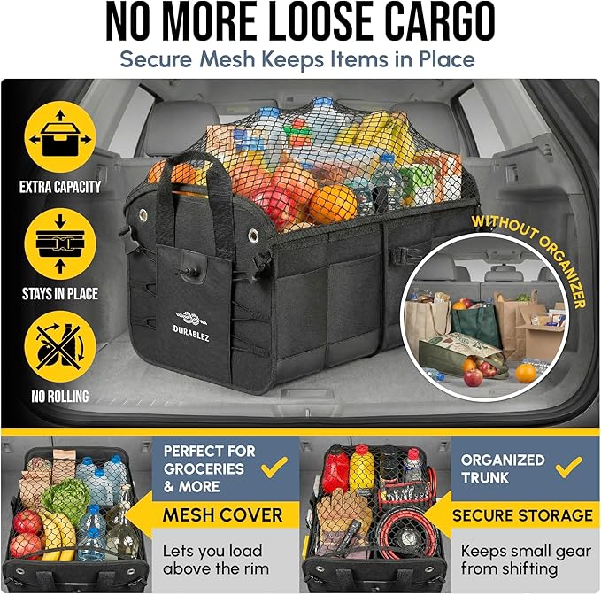 XL Modular Trunk Organizer System – 4 Section Extra Large Car Cargo Organizer - Image 5