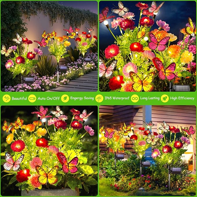 GARPAR Solar Garden Decor, 3 Pack Solar Lights - Image 6