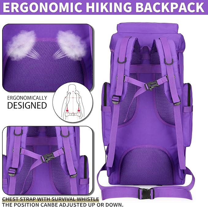 Hiking Backpack for Men 70L/100L Camping Backpack Military Rucksack Molle 3 - Image 4