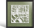 O3 Design Studio Washington D.C. Cut Map Framed, 9x9 inches, Paper Cutting Art by O3DESIGNSTUDIO