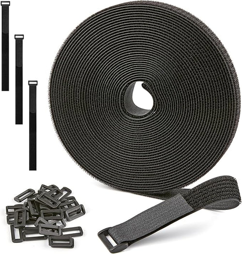 1" x 30ft Nylon Hook and Loop Cable Straps Roll by NBTORCH