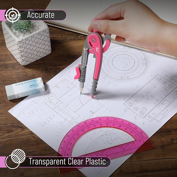 Mr. Pen- Geometry Compass and Protractor Set, 6 Inch Compass, 6 Inch Protractor - Image 4