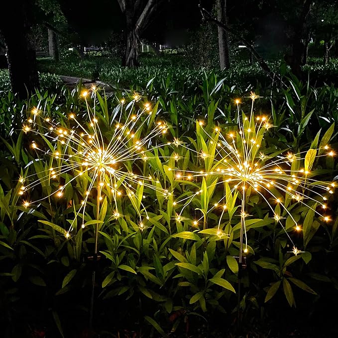 JJGoo Solar Firework Lights, 2 Pack 150 LEDs 2 Lighting Modes Solar Lights - Image 7