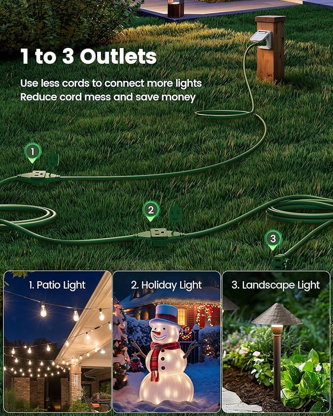 SURAIELEC 25 FT Outdoor Extension Cord - Image 3