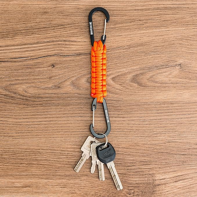 BRAVESHINE Paracord Keychain Carabiner Clip, D Ring Lanyard Hanger Stroller Hook - Image 7