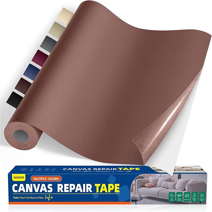 Self-Adhesive Canvas Repair Tape, Fabric Patch Repairs Kit by Sgooyir