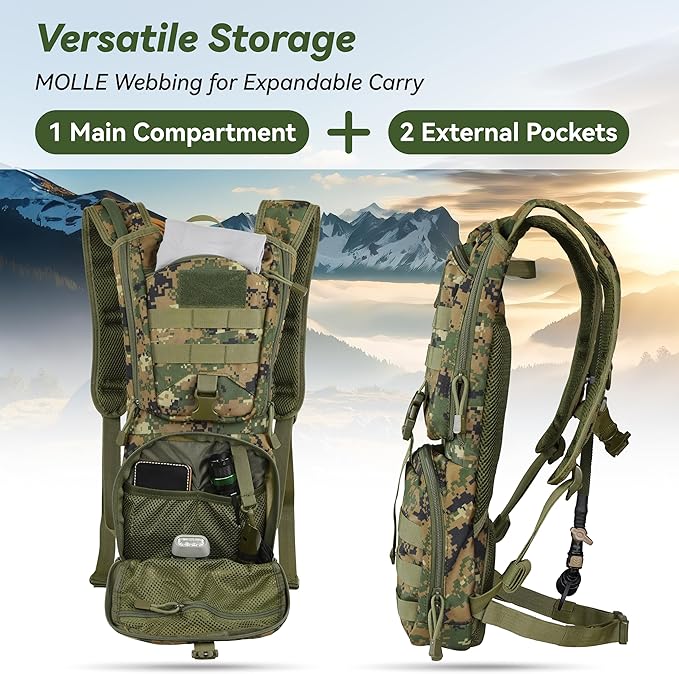 MARCHWAY Tactical Molle Hydration Pack Backpack - Image 4