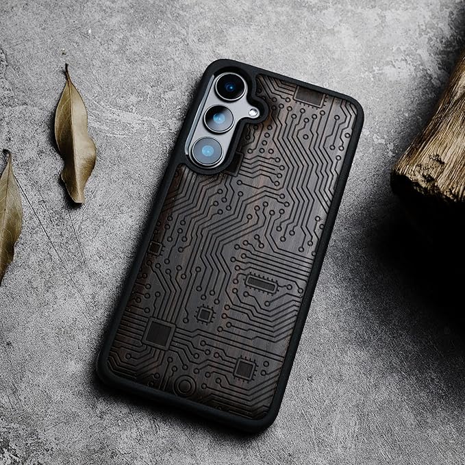 Carveit Wood Case for Galaxy S24 Plus Case Shockproof Protective Cover Unique - Image 4
