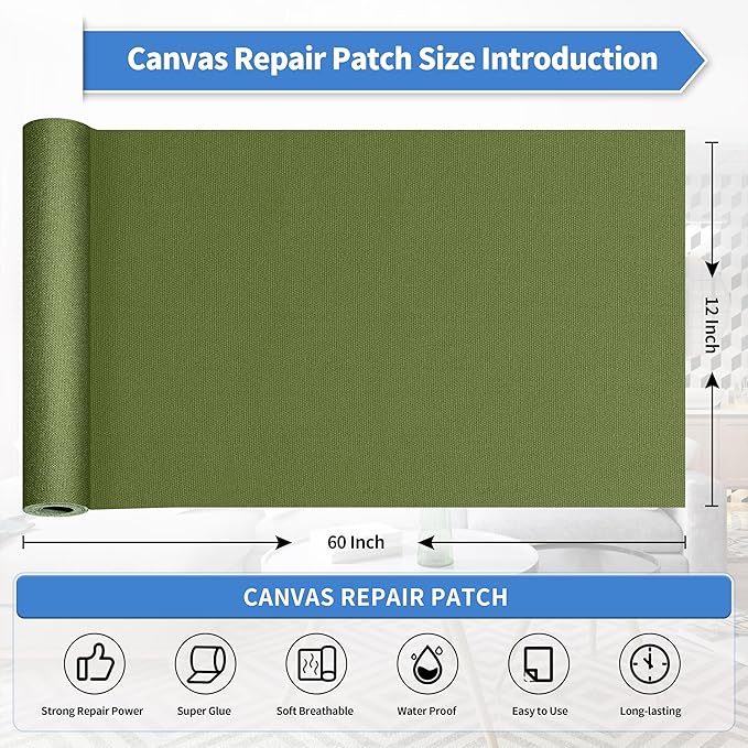 KING MOUNTAIN Canvas Repair Tape, Outdoor Gear Patch, 12×60 Inches, Waterproof - Image 4