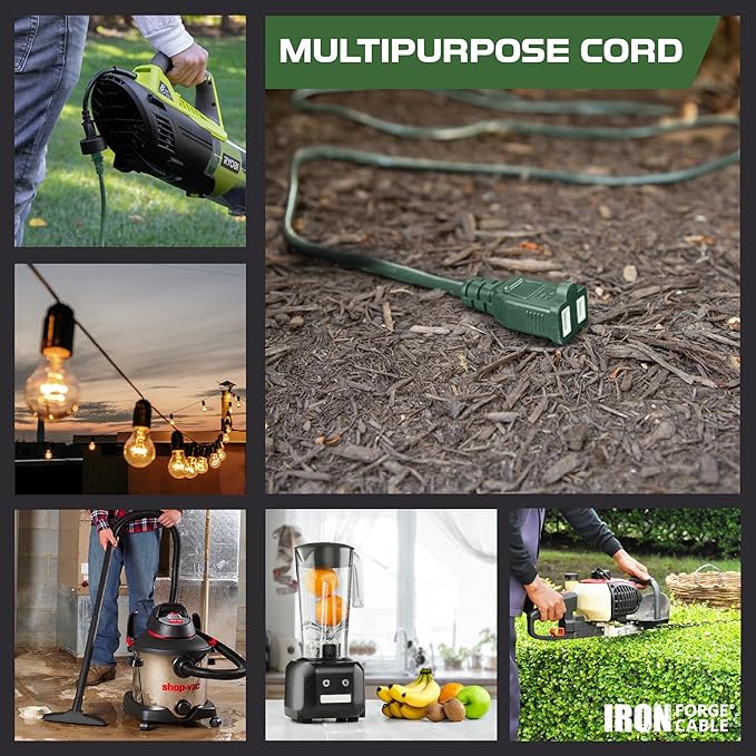 Iron Forge Cable 2 Prong Outdoor Extension Cord 10 ft - Image 5