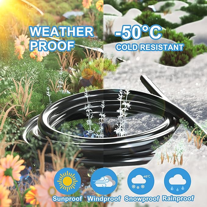 HUANCHAIN 8 FT 16 Gauge Black Indoor Outdoor Extension Cord Waterproof - Image 5