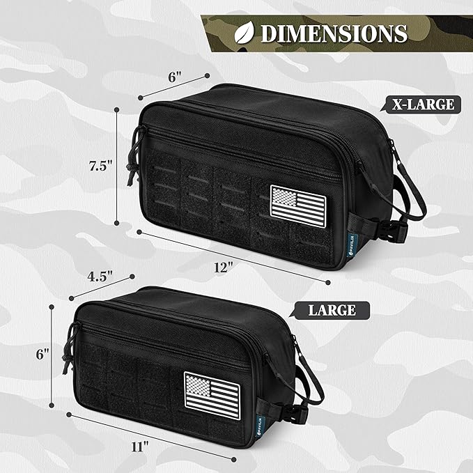 PAVILIA Tactical Toiletry Bag for Men, Travel Hygiene Bag, Military Gear Dopp - Image 6