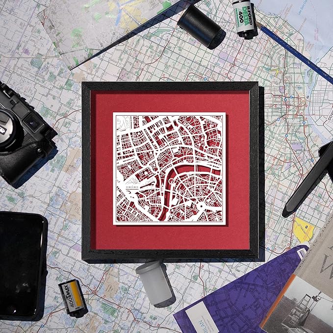 O3 Design Studio Washington D.C. Cut Map Framed, 9x9 inches, Paper Cutting Art - Image 6