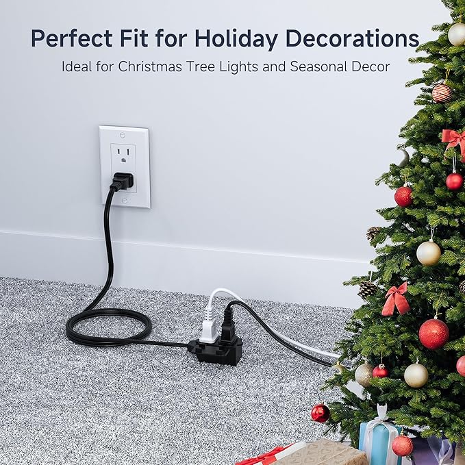 Cable Matters 2-Pack 16 AWG 2 Prong Extension Cord 6 ft, 13A 3-Outlet Extension - Image 7