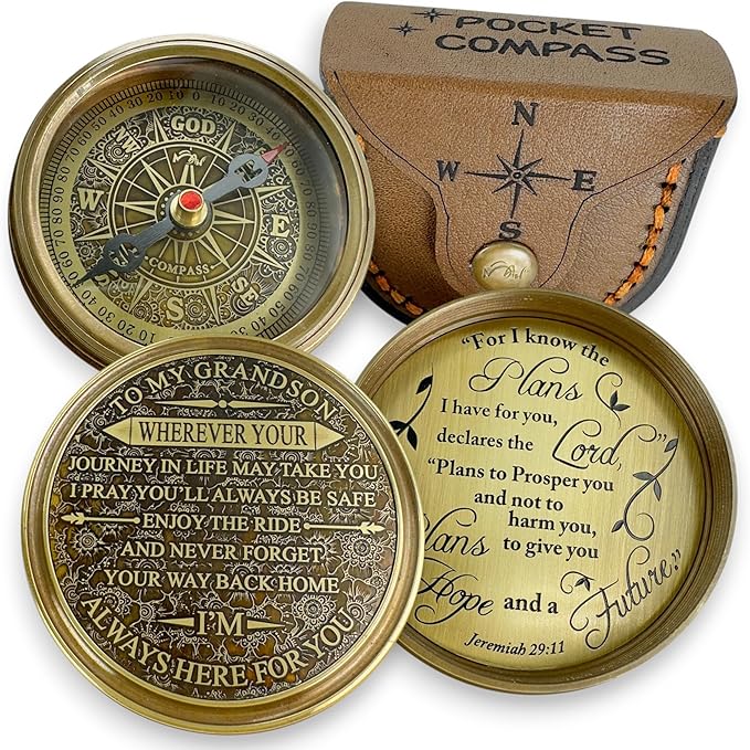 Brass Compass Gift to My Son Never Forget I Love You, Sentimental Keepsake from by MAH
