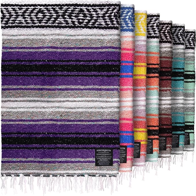 Hydration Nation Authentic Extra Large Mexican Blanket by ZulayKitchen
