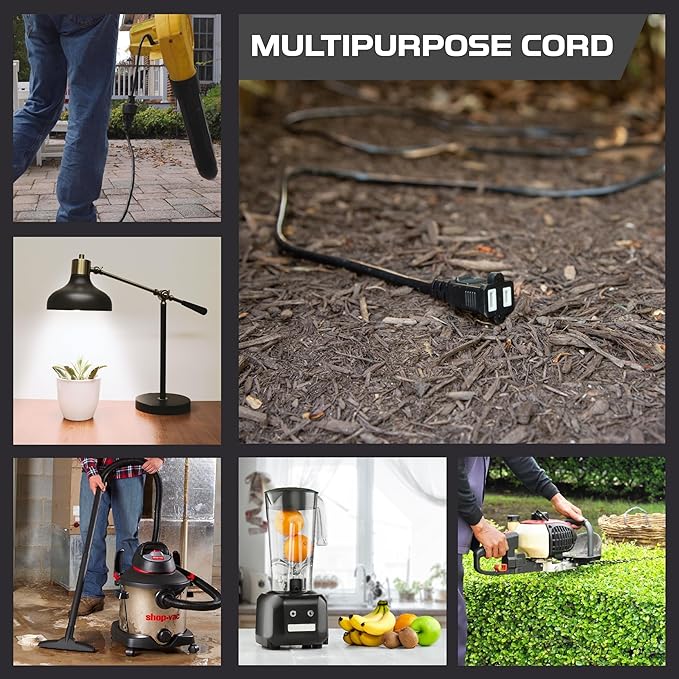 Iron Forge Cable 25 Ft Black Extension Cord, 25 Foot Extension Cord - Image 5