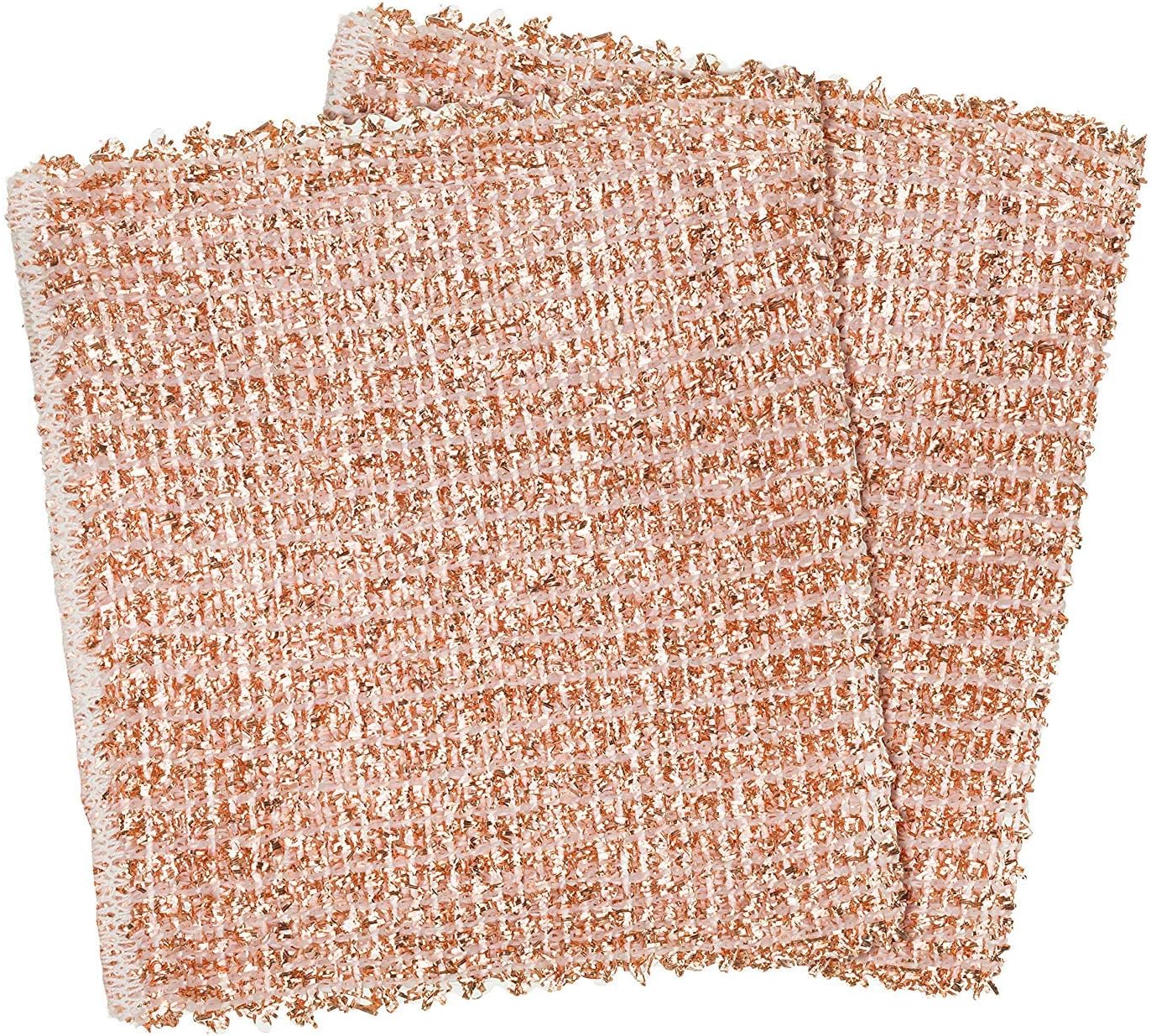 Redecker Real Copper Cleaning Cloths – Scratch-Free 2-Ply Woven Copper Scrub Pads for Pots, Pans, Sinks, Glass & Stainless Steel – Reusable, Machine Washable, Durable, Eco-Friendly – Set of 2