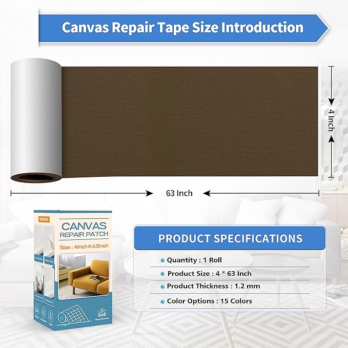 KING MOUNTAIN Canvas Repair Tape, Outdoor Gear Patch, 4×63 Inches, Waterproof - Image 4
