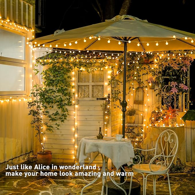 100ft Globe String Lights Indoor Outdoor Waterproof, 200 LED Christmas fairy - Image 6