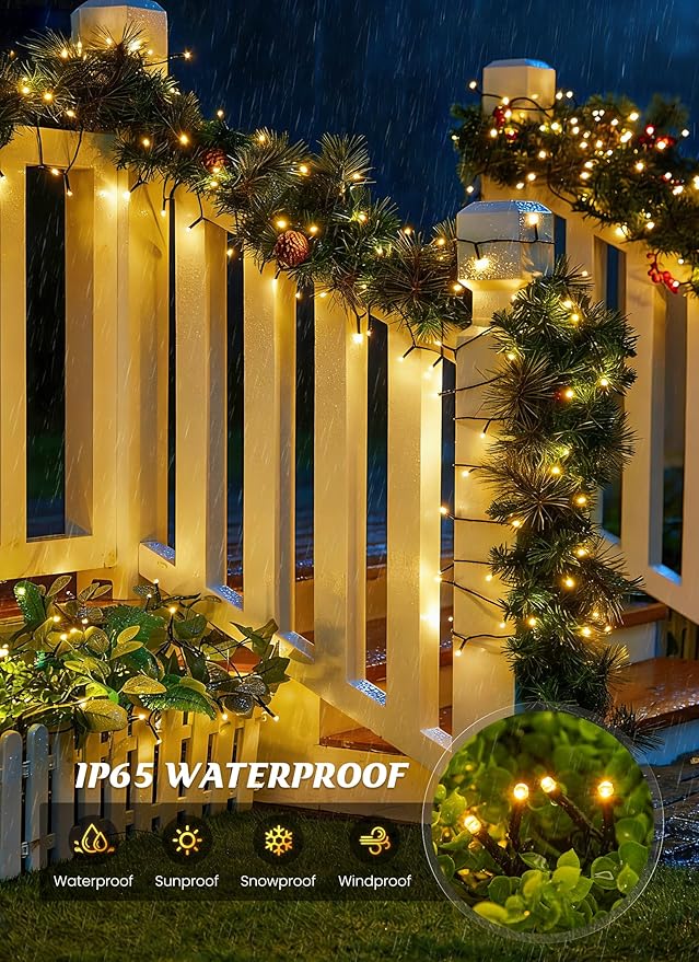 Brightown 2 Pack Solar String Lights Outdoor Waterproof, 80FT 200 LED Solar - Image 4
