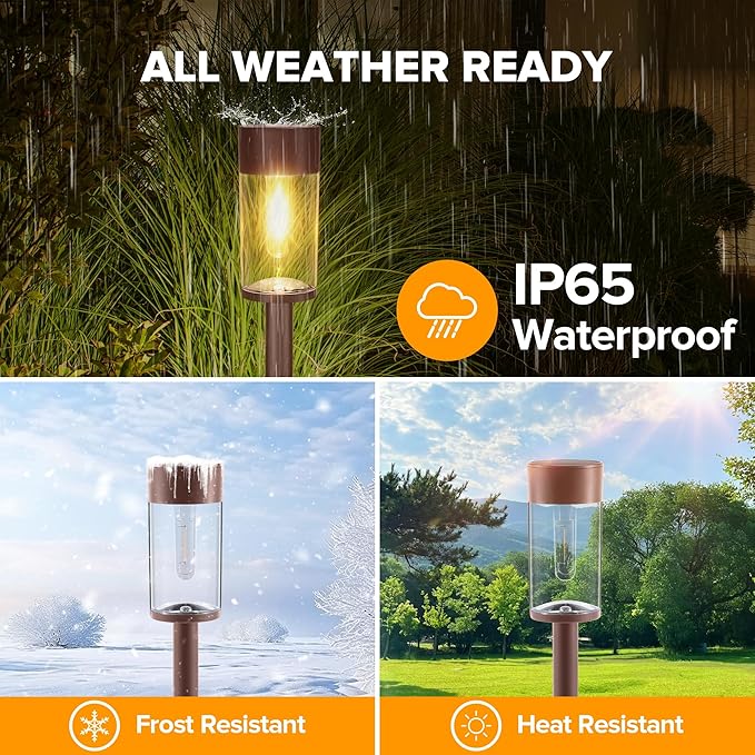 UME 10 Pack Solar Pathway Lights Outdoor, Bright Solar Garden Lights - Image 5