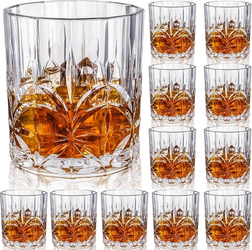 12 Sets Plastic Whiskey Glasses 14 oz Unbreakable Whiskey Drinking Glasses Old by Unknown