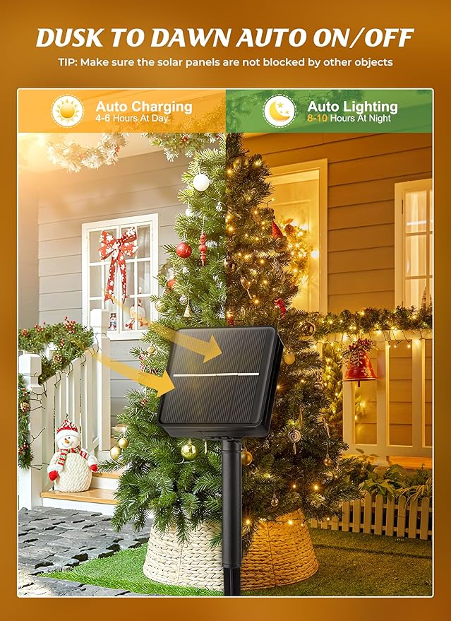 Brightown Solar String Lights Outdoor, 4 Pack Total 160FT 400 LED Solar Powered - Image 2