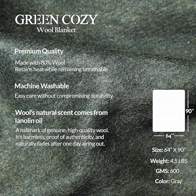 Military Style Wool Blanket – Cushioned, Breathable, Warm & Washable – - Image 6
