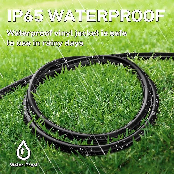 LUCKY TL Indoor Outdoor Extension Cord, 16/3 Gauge Black Long Extension Cord - Image 5