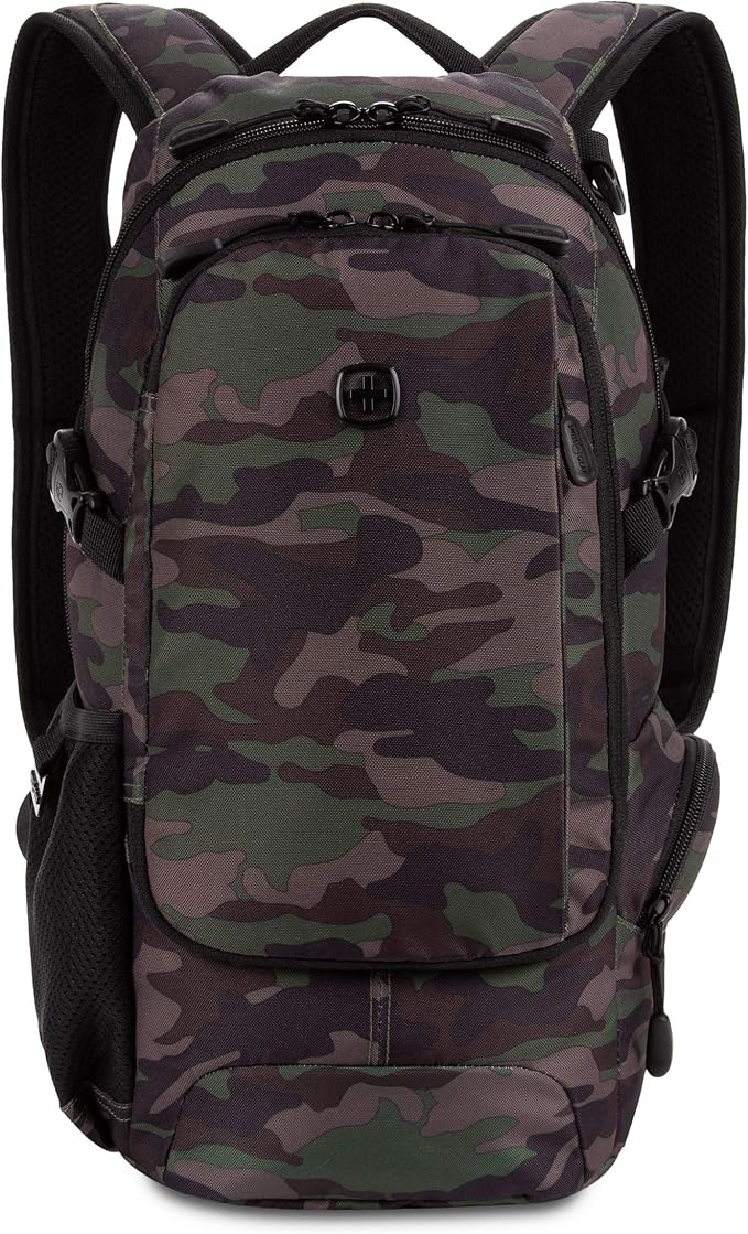 SwissGear 3598 Backpack, Narrow Daypack, Camo/Green - Image 8