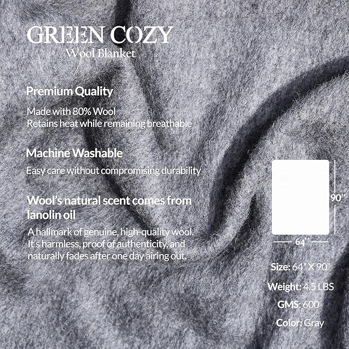 Military Style Wool Blanket – Cushioned, Breathable, Warm & Washable – - Image 6