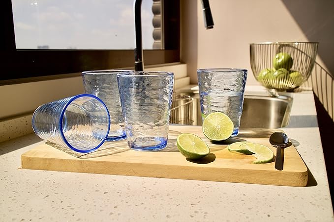 KLIFA- RIPPLE- 16 & 22.5 ounce, Acrylic Tumbler & Highball Drinking Glasses Cups - Image 4
