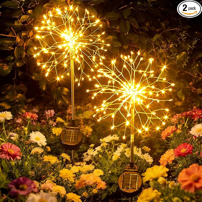 Solar Garden Lights Outdoor Yard Decorations, 2 Pack 150Leds Pathway Lights by WhereLightMeetsLife
