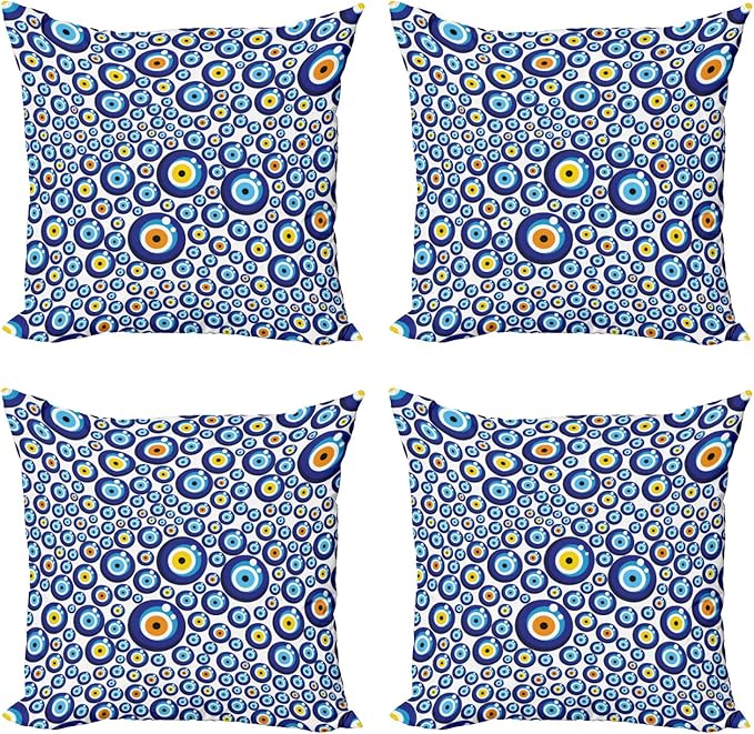Ambesonne Evil Eye Throw Pillow Cushion Case Pack of 4, Traditional Turkish by Ambesonne