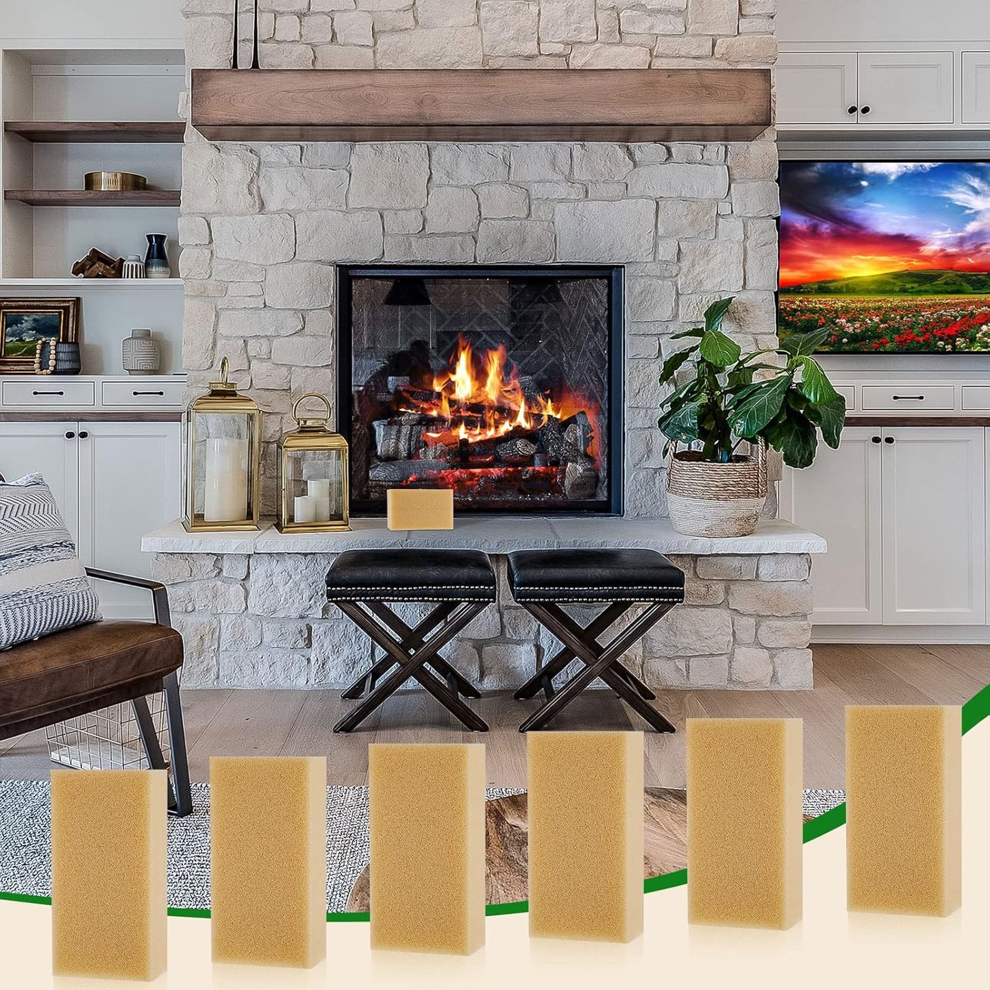 Tessco for you 9 Pcs Reusable Soot Eraser Sponge for Dry Cleaning - Effective Soot Remover for Pet Hair, Dust, and Dirt on Painted Walls, Books, and Car Interiors