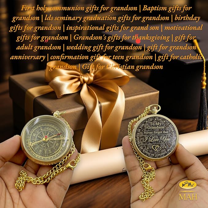 Brass Compass Gift to My Son Never Forget I Love You, Sentimental Keepsake from - Image 3