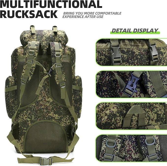King'sGuard 100L Camping Hiking Backpack Molle Rucksack Military Camping - Image 4