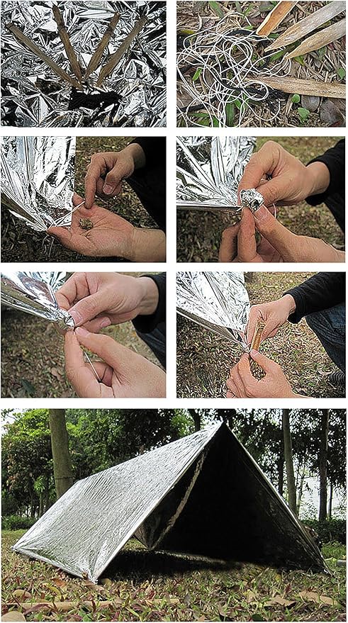 Emergency Foil Thermal Blanket, 210 x 160 cm, Aluminized Polyethylene Mylar - Image 7
