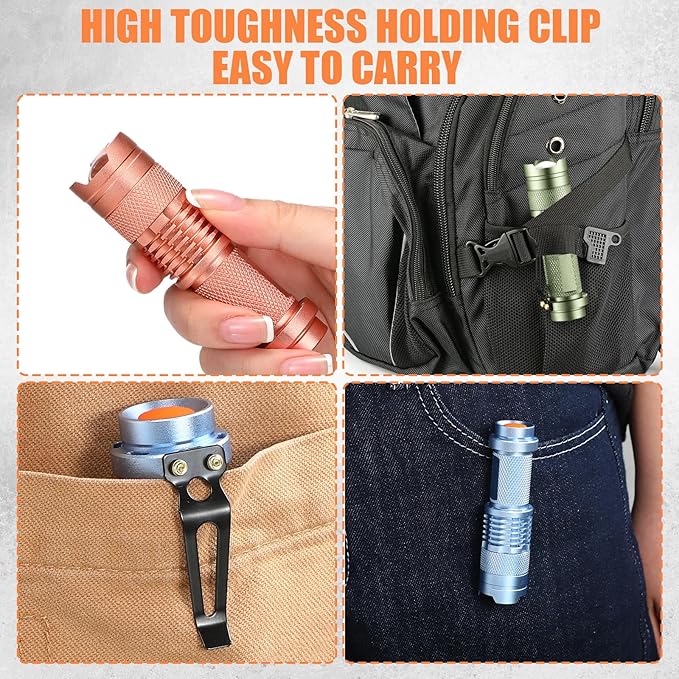 Fumete 20 Pieces LED Flashlight Mini 3 Mode Tactical Torch Small Water - Image 6
