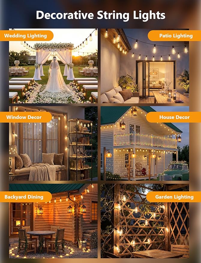 20FT LED Outdoor String Lights, Edison Lights Outdoor String - Image 7