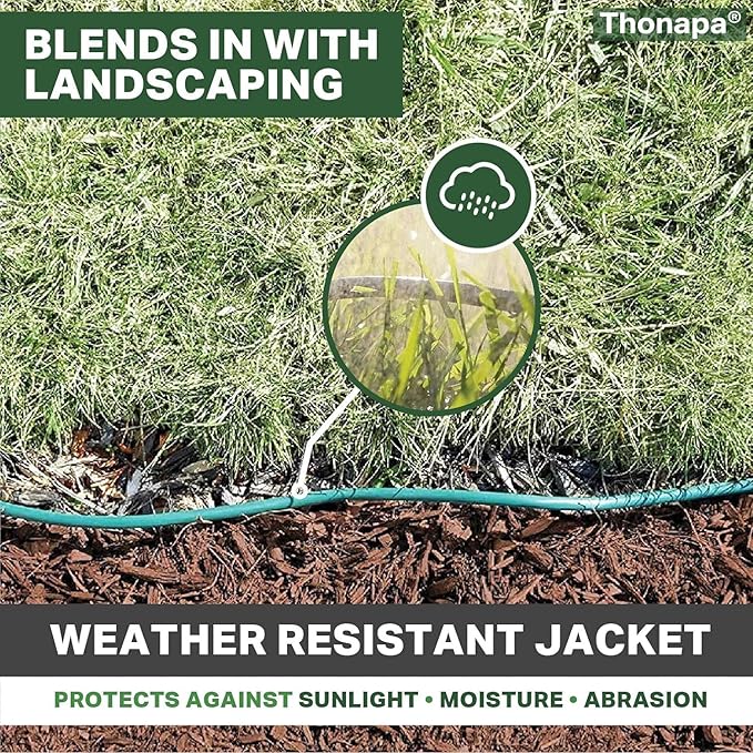 Thonapa Weatherproof Green Extension Cord 25 ft 3 Outlets, 16/3 SJTW Outdoor - Image 3