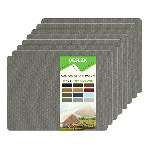 Besezx Canvas Repair Patch, Outdoor Gear Patch, 7.87x5.9 Inches 8PCS, by Besezx
