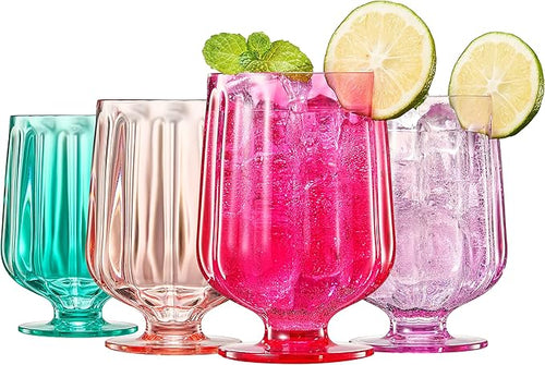 15oz Unbreakable Premium Drinking Glasses Set of 4 by Khen