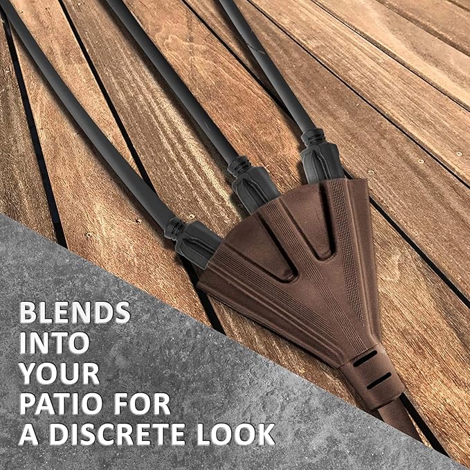 Holiday Lighting Outlet 50-Foot Brown Extension Cord, 3-Prong Indoor & Outdoor - Image 3
