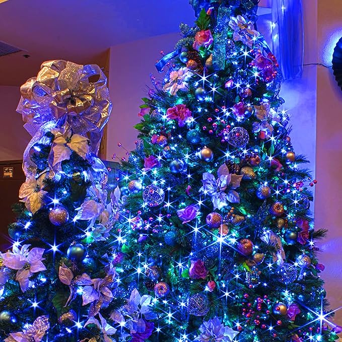 Blue Christmas Lights, 2 Pack Total 40 FT 200 Count Incandescent Christmas Mini - Image 5
