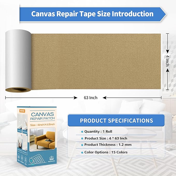 KING MOUNTAIN Canvas Repair Tape, Outdoor Gear Patch, 4×63 Inches, Waterproof - Image 4