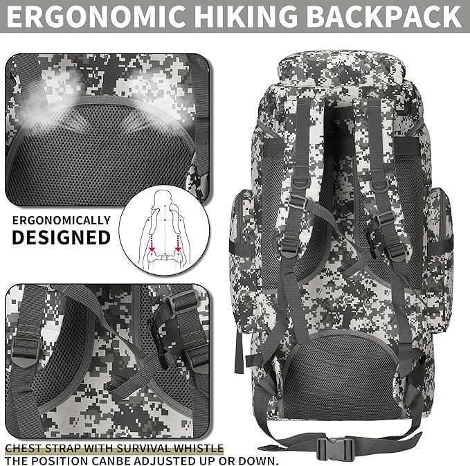 Hiking Backpack for Men 70L/100L Camping Backpack Military Rucksack Molle 3 - Image 5
