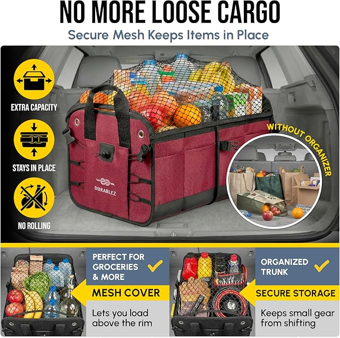 XL Trunk Organizer 3-Section for SUV, Van – Modular L-Shape Car Storage Box - Image 6