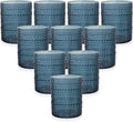 YOUBET 24PCS Plastic Hobnail Drinking Glasses - 14 Oz Blue Vintage Glasses by YOUBET